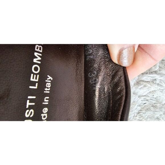 AGL Attilio Giusti Leombruni Black Patent Leather Cap Toe Ballet Flats Gold 39.5 - Picture 7 of 7